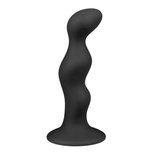 Geribbelde zwarte siliconen dildo Geribbelde zwarte siliconen dildo
