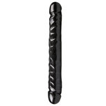 Jr. Veined Double Header Dildo - Zwart Jr. Veined Double Header Dildo - Zwart