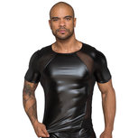 Wetlook Shirt Met Netstof Gedeeltes Wetlook Shirt Met Netstof Gedeeltes