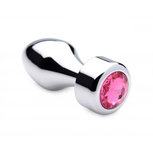 Aluminum Buttplug Met Roze Kristal - Klein Aluminum Buttplug Met Roze Kristal - Klein