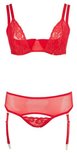 3 delige BH-Set Met Kwart Cups - Rood 3 delige BH-Set Met Kwart Cups - Rood